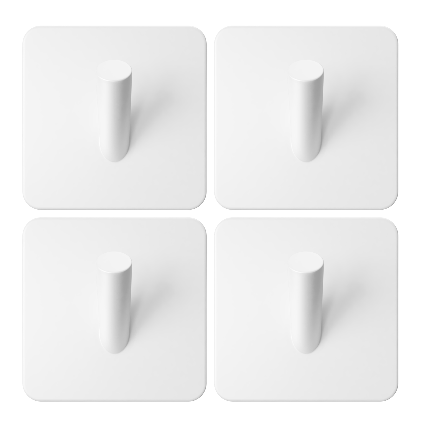 Set mit 4 Selbstklebende Handtuchhaltern - Edelstahl (RVS) - weiß