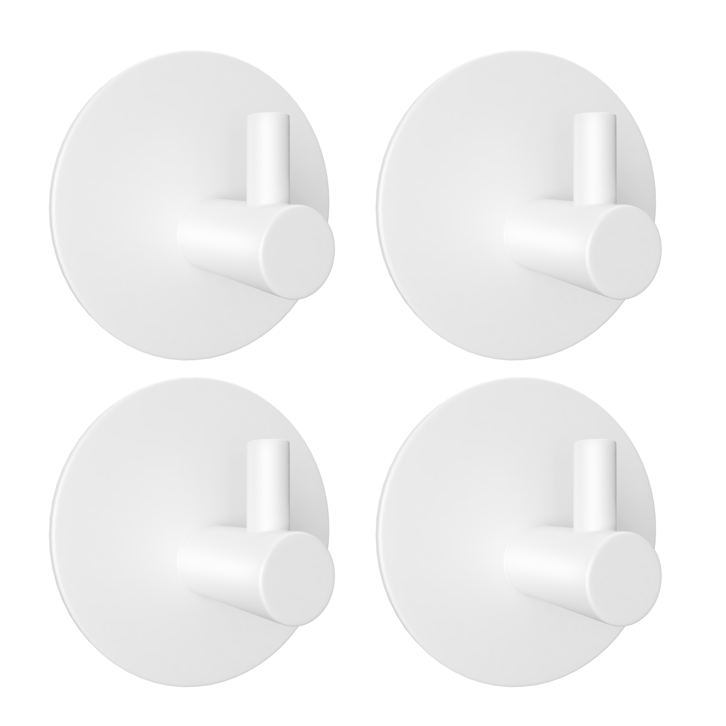 Set mit 4 Selbstklebende Handtuchhaltern - Edelstahl (RVS) - Weiß