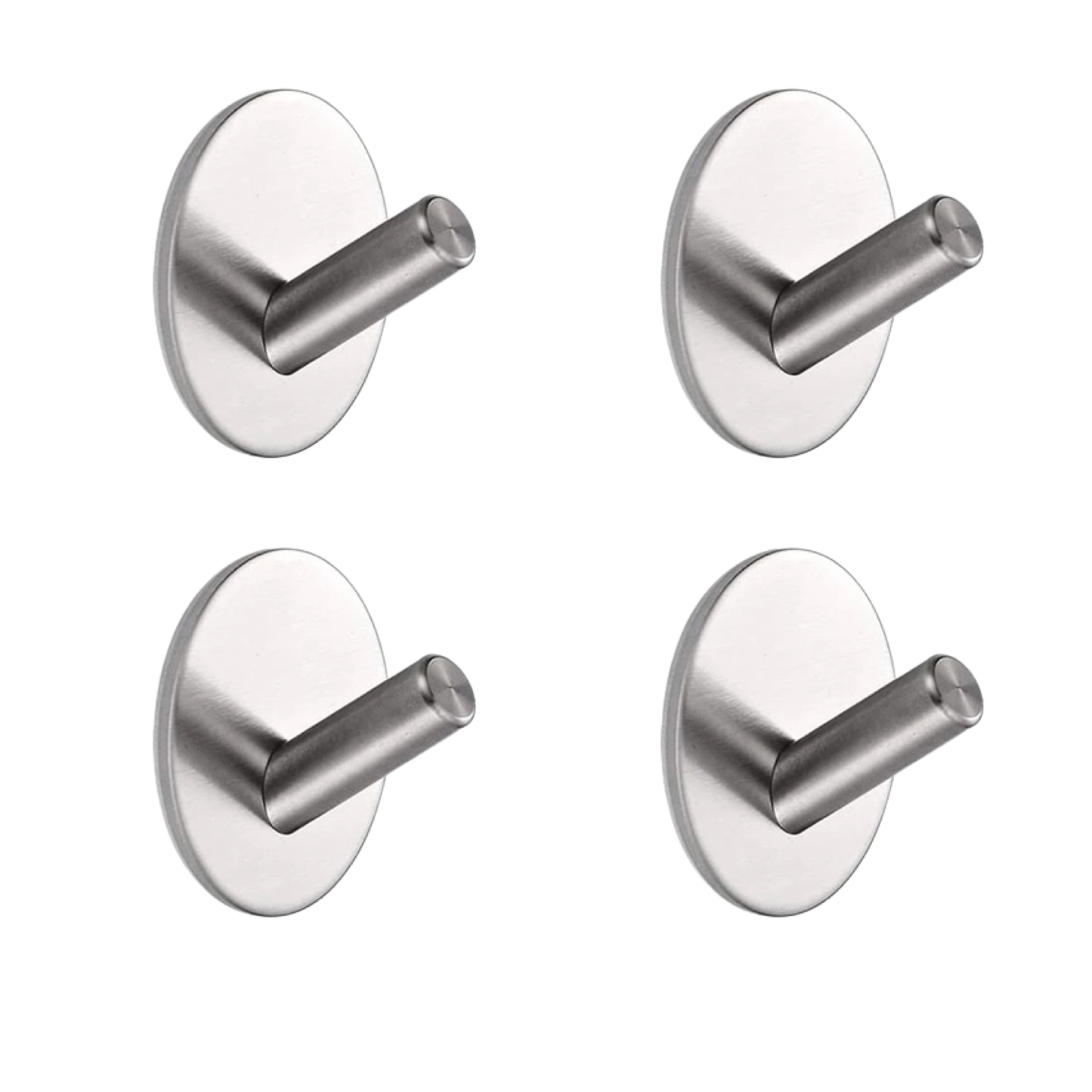 Set mit 4 Selbstklebende Handtuchhaltern - Edelstahl (RVS) - Silber