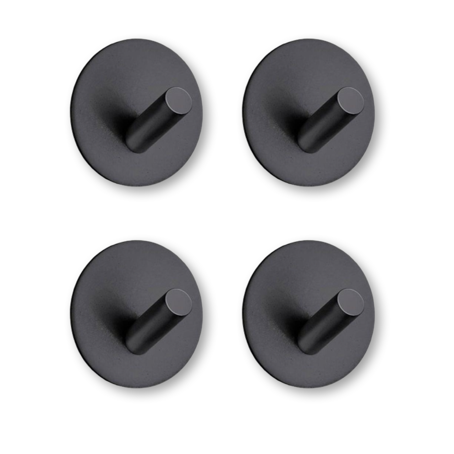 Set mit 4 Selbstklebende Handtuchhaltern - Edelstahl (RVS) - Schwarz