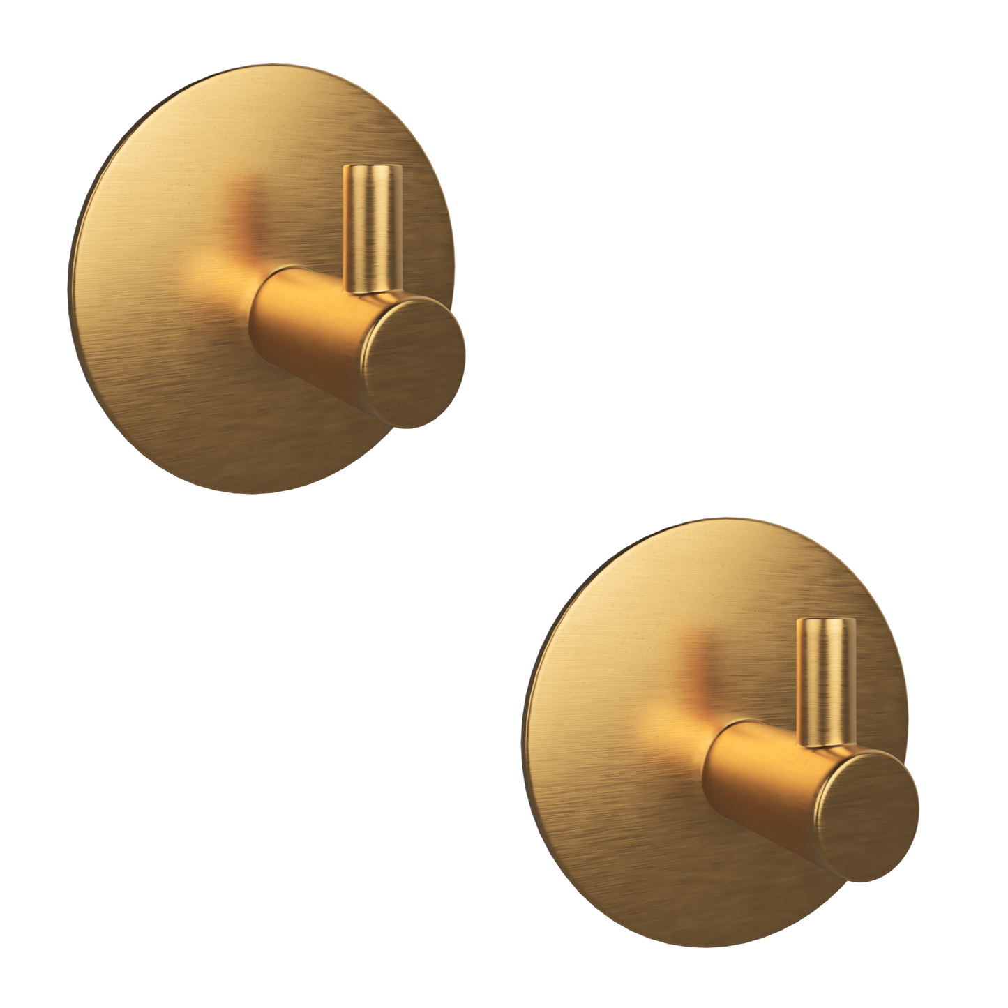 Set mit 2 Selbstklebende Handtuchhaltern - Edelstahl (RVS) - Gold