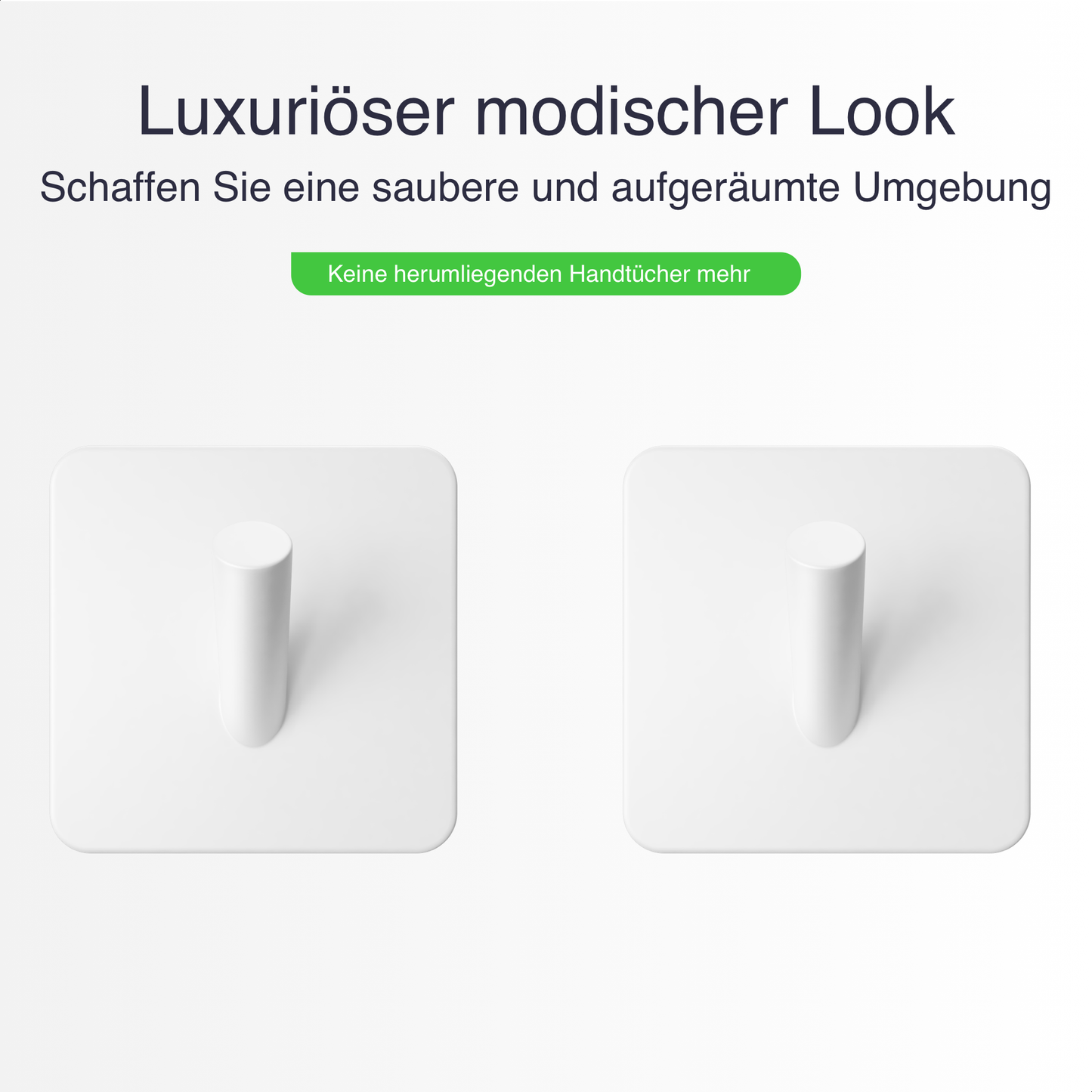 Set mit 4 Selbstklebende Handtuchhaltern - Edelstahl (RVS) - weiß