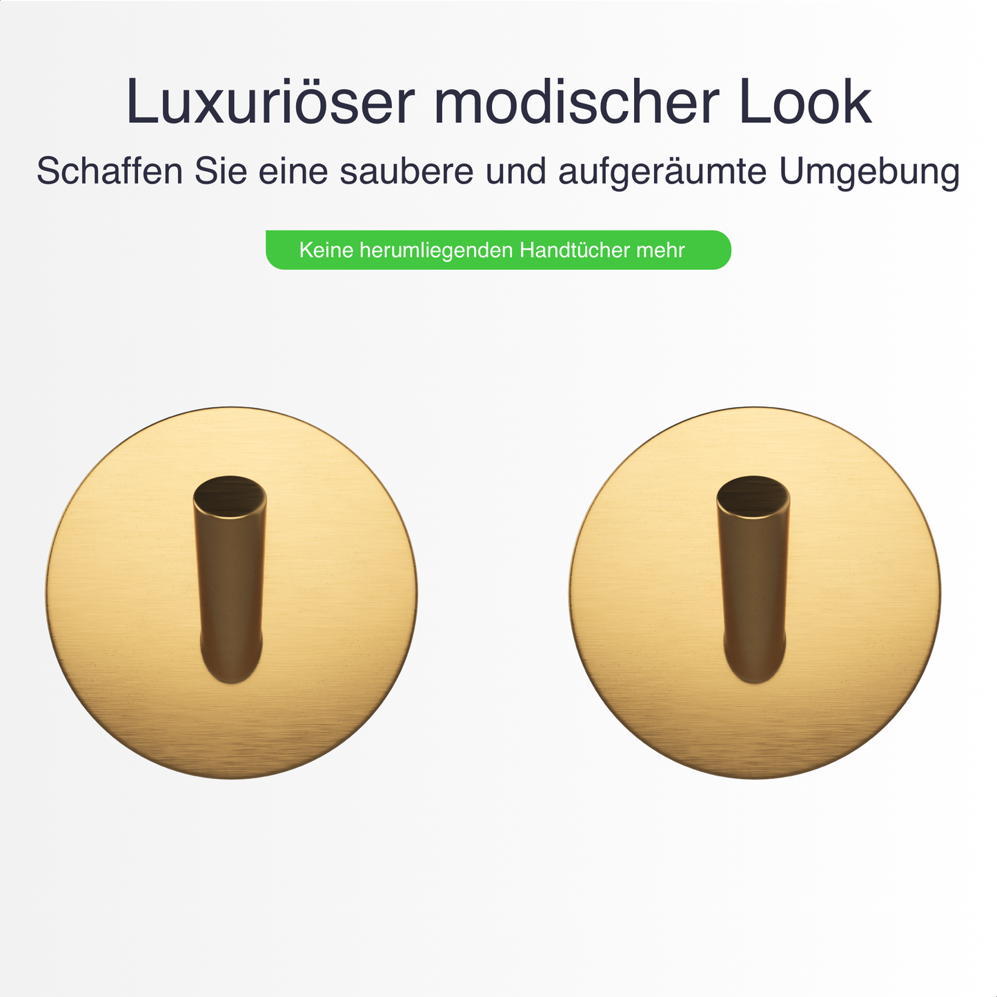 Set mit 2 Selbstklebende Handtuchhaltern - Edelstahl (RVS) - Gold