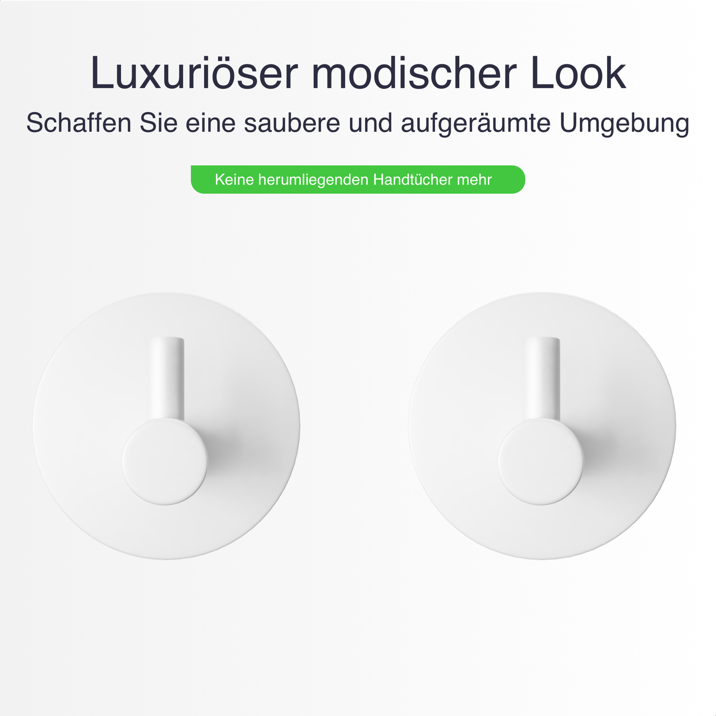 Set mit 4 Selbstklebende Handtuchhaltern - Edelstahl (RVS) - Weiß
