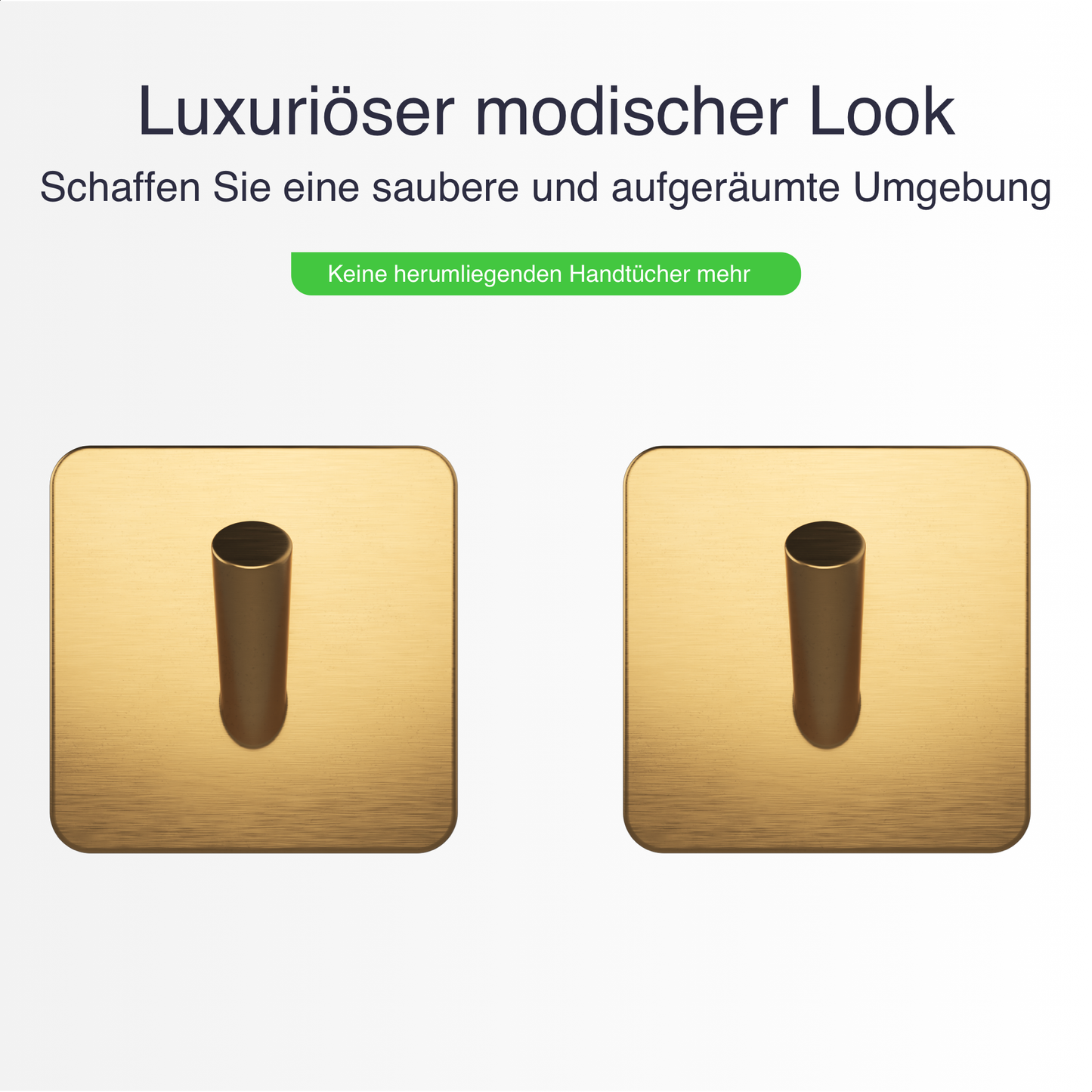 Set mit 2 Selbstklebende Handtuchhaltern - Edelstahl (RVS) - Gold