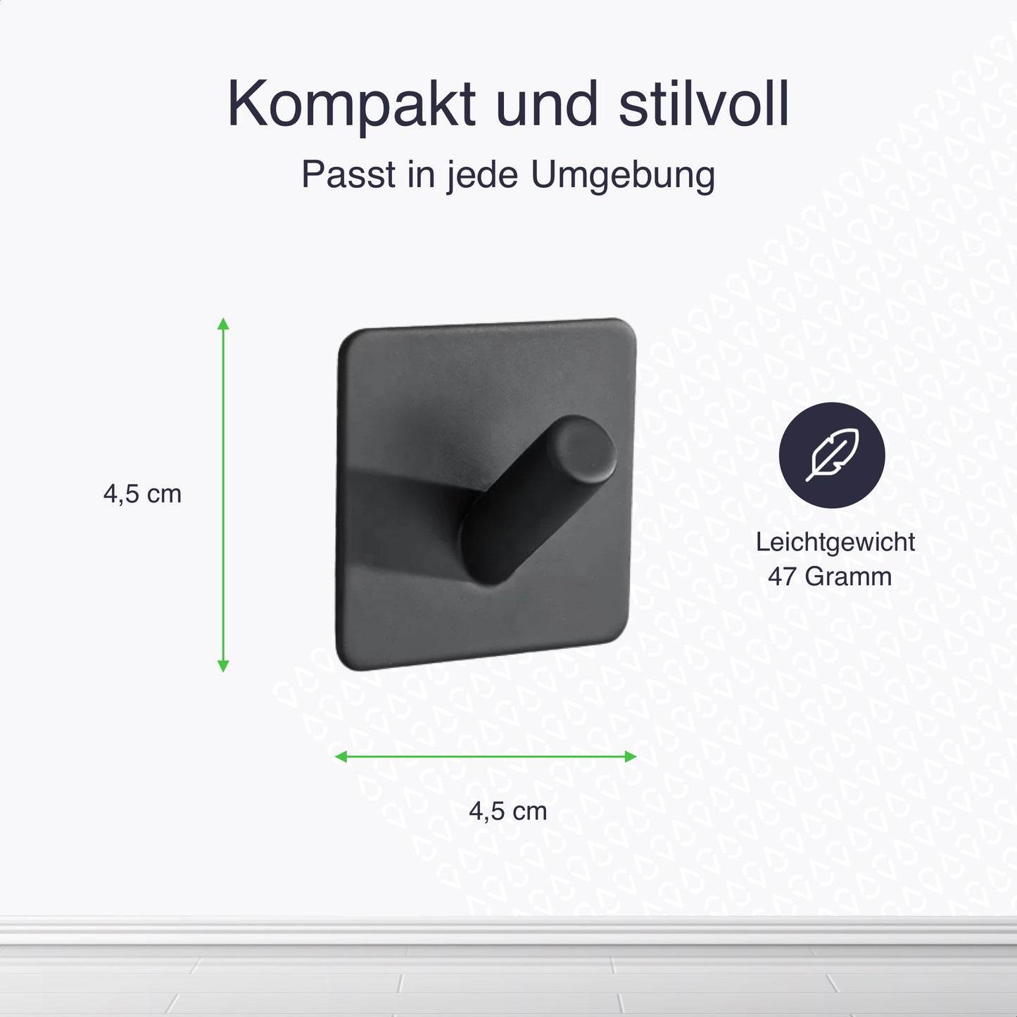 Set mit 4 Selbstklebende Handtuchhaltern - Edelstahl (RVS) - Schwarz