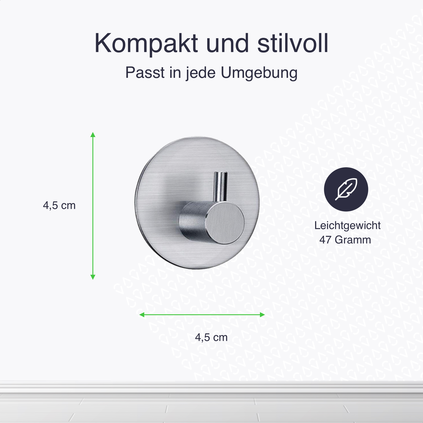 Set mit 4 Selbstklebende Handtuchhaltern - Edelstahl (RVS) - Silber