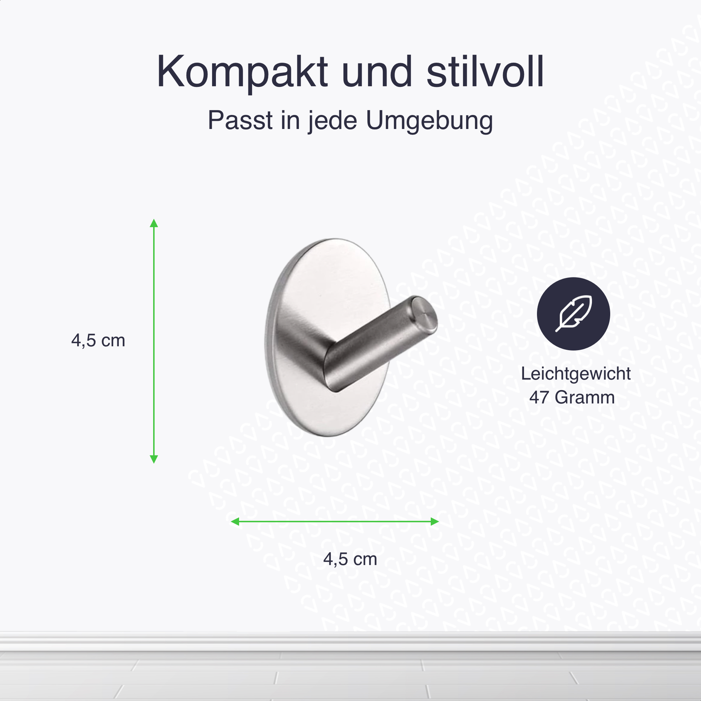 Set mit 4 Selbstklebende Handtuchhaltern - Edelstahl (RVS) - Silber