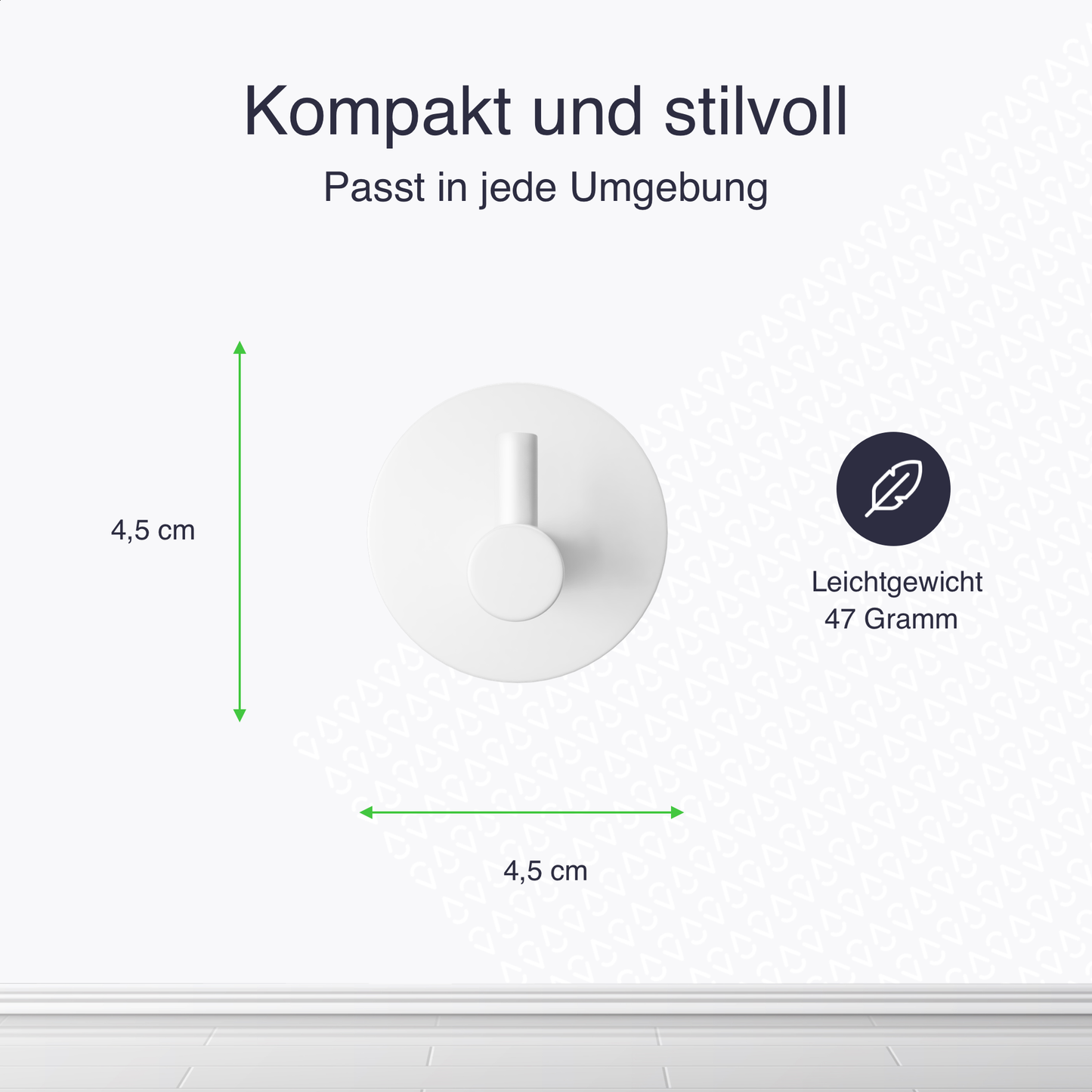 Set mit 4 Selbstklebende Handtuchhaltern - Edelstahl (RVS) - Weiß