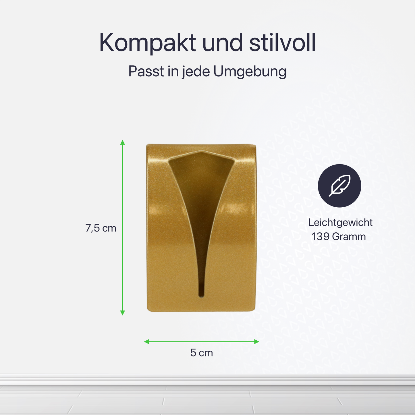 Set mit 2 selbstklebenden Handtuchhaken - Gold - Edelstahl (RVS)