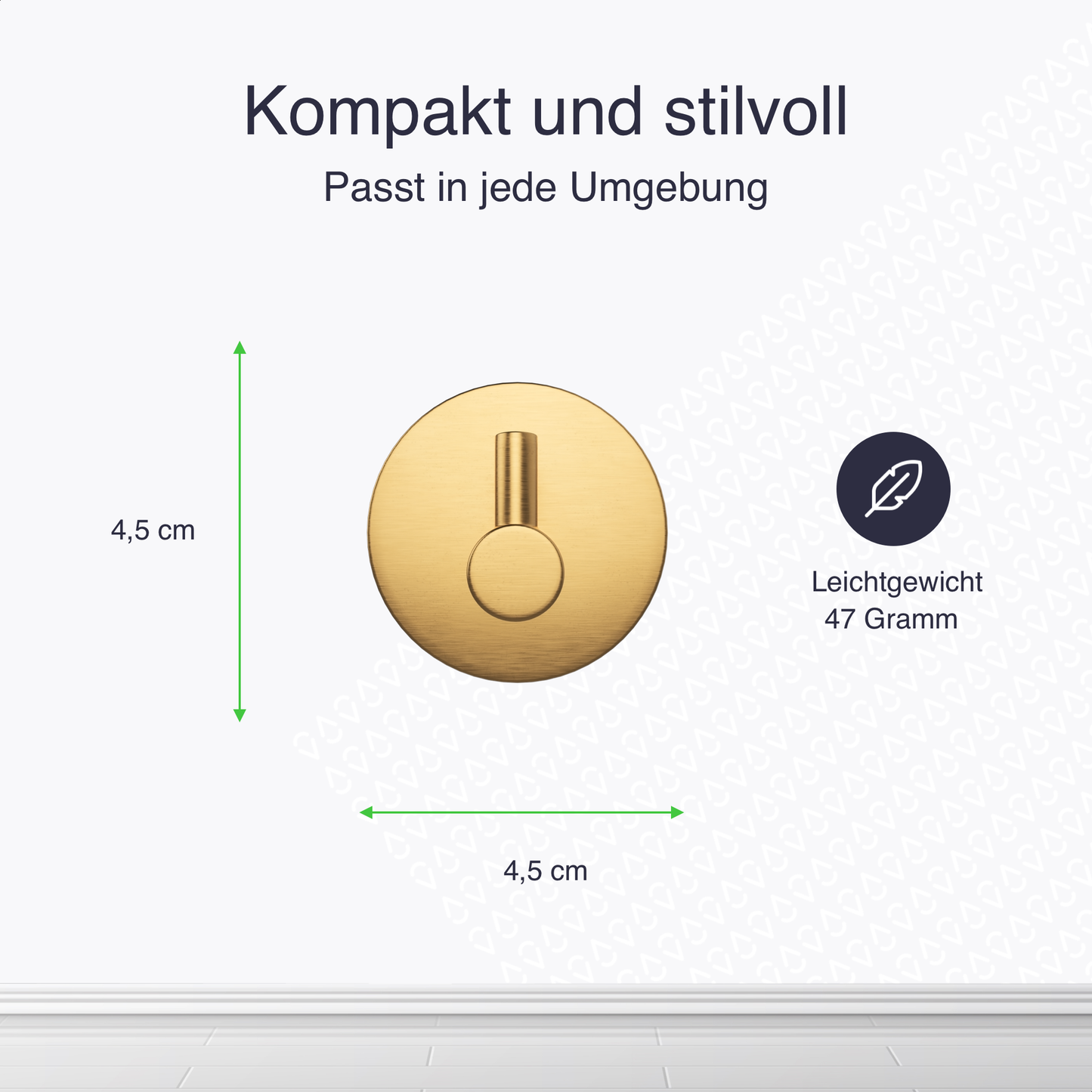 Set mit 2 Selbstklebende Handtuchhaltern - Edelstahl (RVS) - Gold