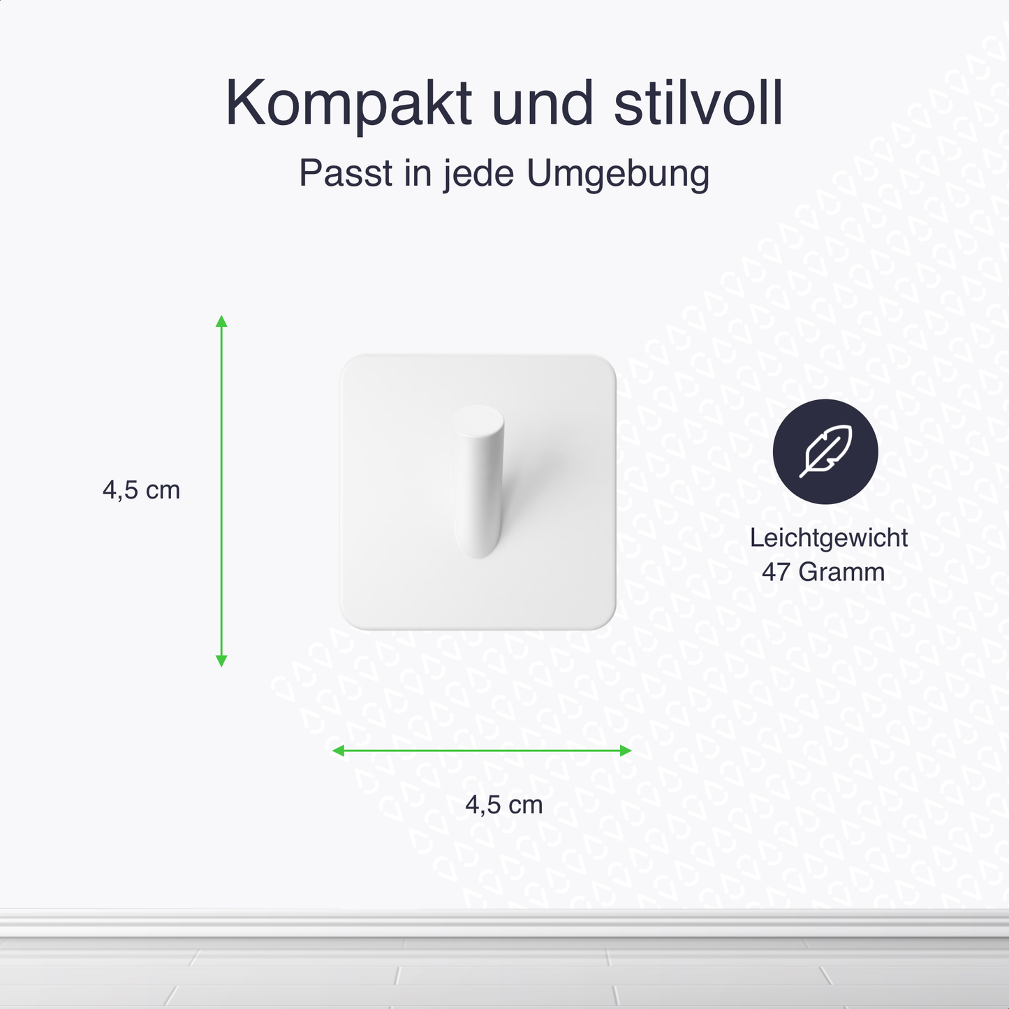 Set mit 4 Selbstklebende Handtuchhaltern - Edelstahl (RVS) - weiß