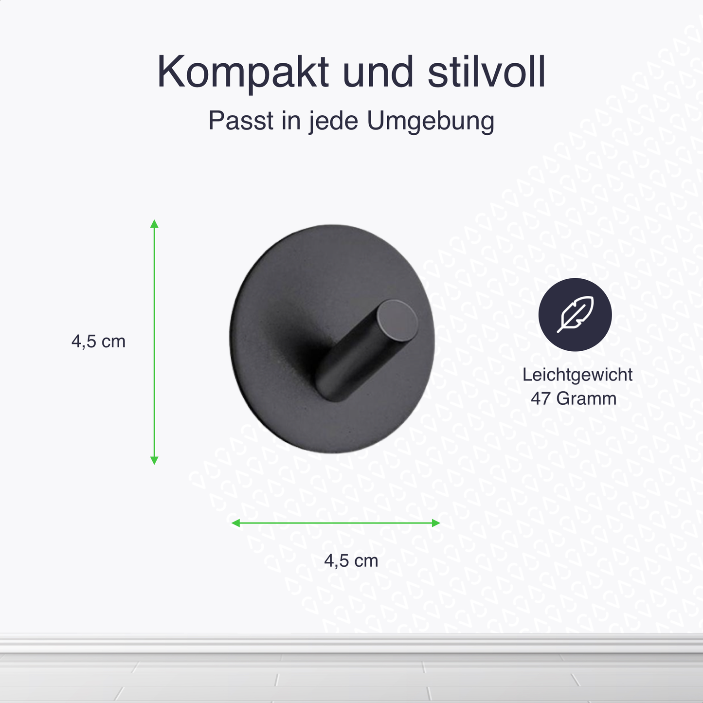 Set mit 4 Selbstklebende Handtuchhaltern - Edelstahl (RVS) - Schwarz