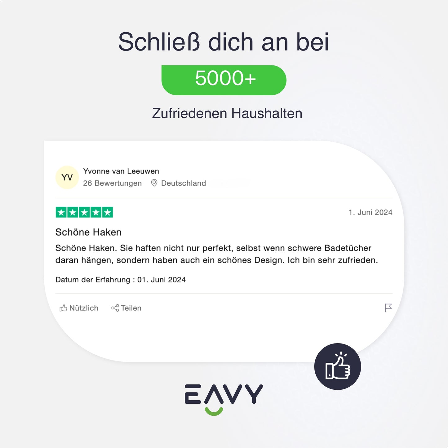 Set mit 4 Selbstklebende Handtuchhaltern - Edelstahl (RVS) - Schwarz