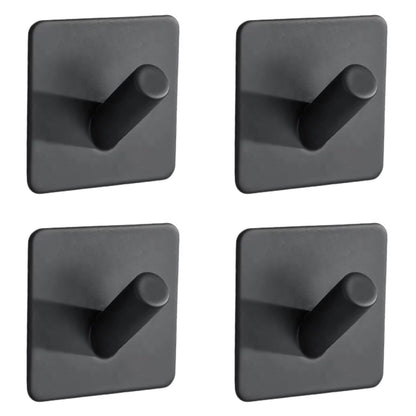 Set mit 4 Selbstklebende Handtuchhaltern - Edelstahl (RVS) - Schwarz