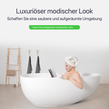 Set mit 2 selbstklebenden Handtuchhaken - Weiß - Edelstahl (RVS)