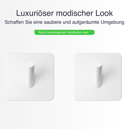 Set mit 4 Selbstklebende Handtuchhaltern - Edelstahl (RVS) - weiß