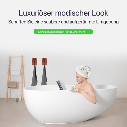 Set mit 2 selbstklebenden Handtuchhaken - Rose - Edelstahl (RVS)