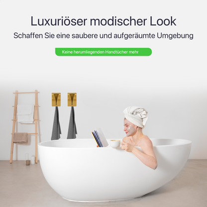 Set mit 2 selbstklebenden Handtuchhaken - Gold - Edelstahl (RVS)