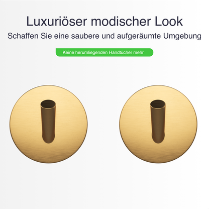 Set mit 2 Selbstklebende Handtuchhaltern - Edelstahl (RVS) - Gold