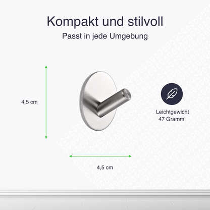 Set mit 4 Selbstklebende Handtuchhaltern - Edelstahl (RVS) - Silber