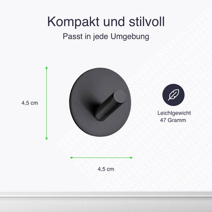 Set mit 4 Selbstklebende Handtuchhaltern - Edelstahl (RVS) - Schwarz