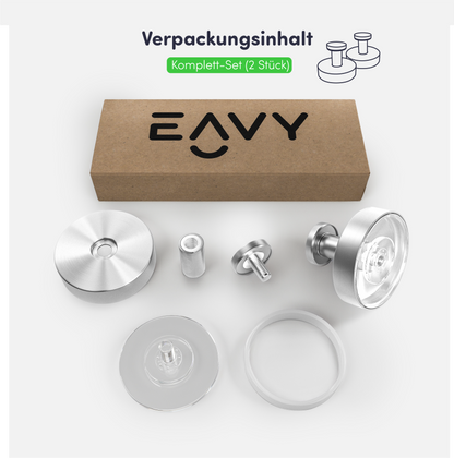 Set mit 2 EAVY Saughaken - Handtuchhaken - Silber - Edelstahl